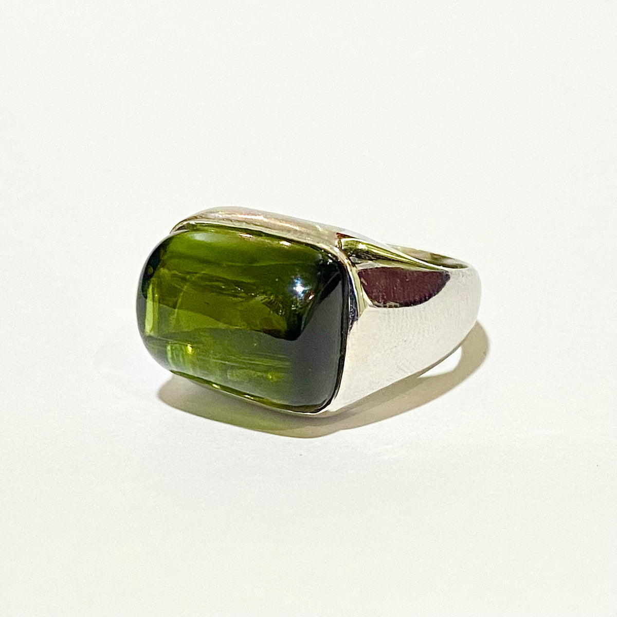 9ct White Gold 18.29ct Green Tourmaline Ring