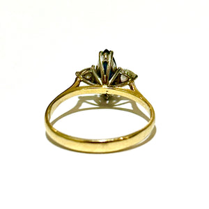 18ct Yellow Gold Sapphire and Diamond Trilogy Ring