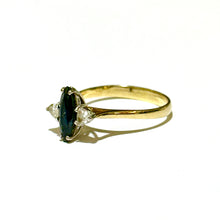 18ct Yellow Gold Sapphire and Diamond Trilogy Ring