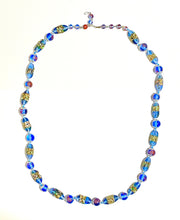 Murano Glass Blue Wedding Cake Beaded Necklace