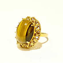 Vintage 18ct Yellow Gold Tiger’s Eye Cabochon Ring