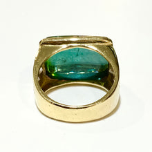 18ct Yellow Gold 18.90ct Green Tourmaline and Diamond Ring