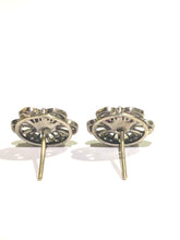 9ct white gold floral design Ruby and diamond stud earrings