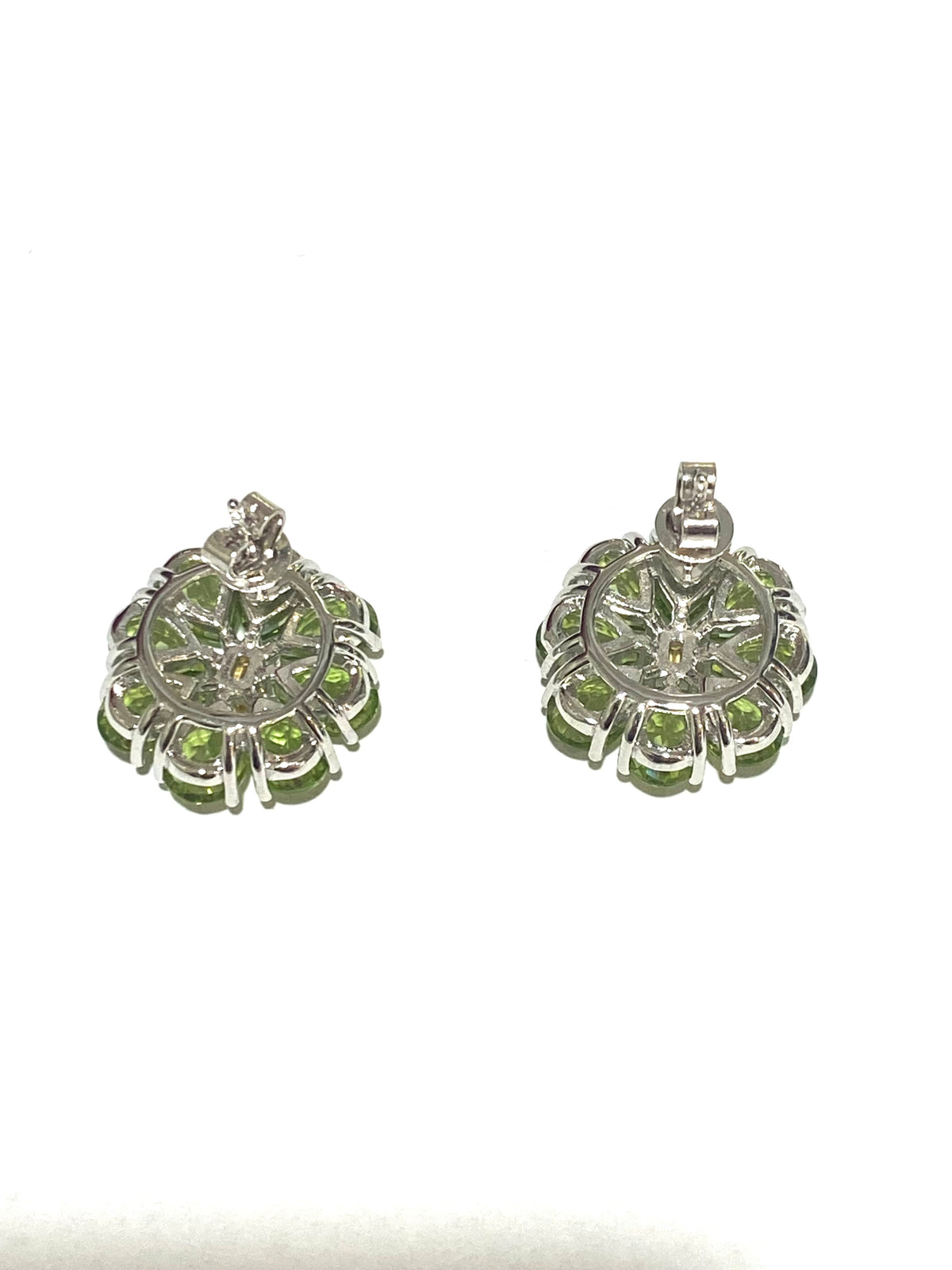 Sterling Silver Peridot and Citrine Stud Earrings