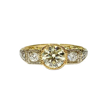 18ct Yellow Gold and Platinum Set Diamond Trilogy Ring