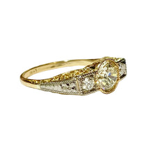 18ct Yellow Gold and Platinum Set Diamond Trilogy Ring