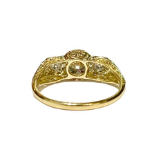 18ct Yellow Gold and Platinum Set Diamond Trilogy Ring