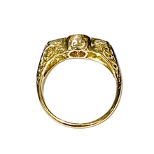 18ct Yellow Gold and Platinum Set Diamond Trilogy Ring