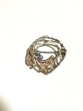 Handmade Sterling Silver and Gold in laid brooch featuring seed Black Tahitian Pearls