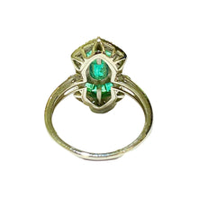 Platinum Set Emerald and Diamond Ring