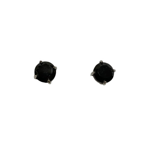 Sterling Silver Black Faceted Onyx Earrings