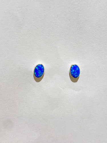 Sterling Silver Opal Earrings