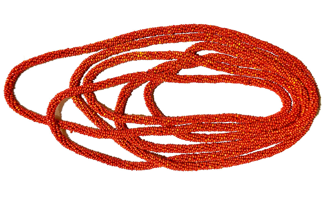 Orange Beaded Opera Length Necklace