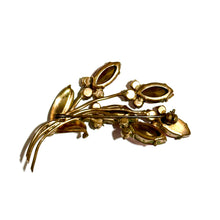 Vintage Crystal Floral Brooch