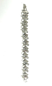 Sterling Silver, Marcasite and Pearl Ribbon Bracelet