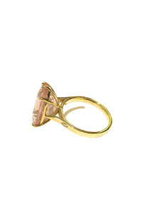 18ct Gold Rose Quartz with Diamonds