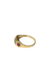 9ct Gold Opal and Ruby Ring