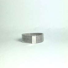 Sterling Silver Woven  Mesh Patterned Band