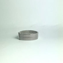 Sterling Silver Woven  Mesh Patterned Band