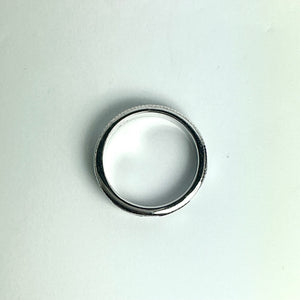 Sterling Silver  Diamond patterned Oxidised Band