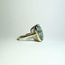 9ct Rose Gold Blue Topaz Ring