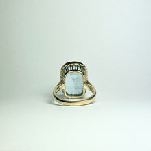 9ct Rose Gold Blue Topaz Ring