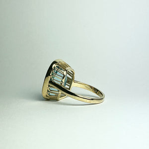 9ct Rose Gold Blue Topaz Ring