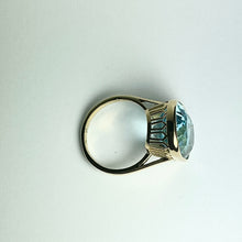 9ct Rose Gold Blue Topaz Ring