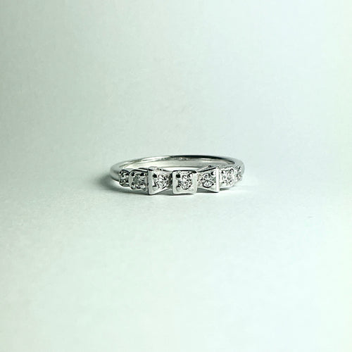 18ct White Gold Diamond Bridge Ring