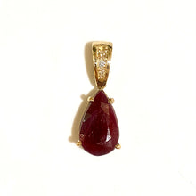 9ct Yellow Gold Ruby and Diamond Pendant