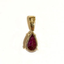 9ct Yellow Gold Ruby and Diamond Pendant