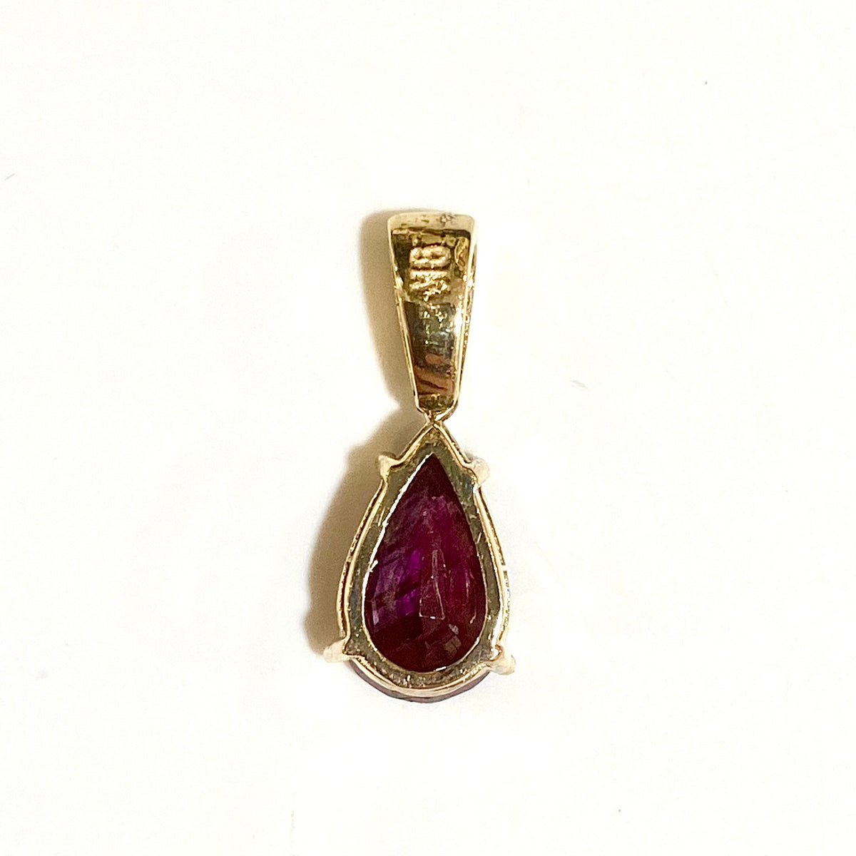 9ct Yellow Gold Ruby and Diamond Pendant