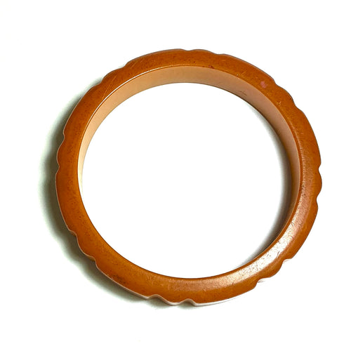 Brown Carved Bakelite Bangle