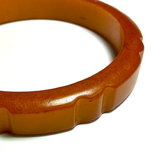 Brown Carved Bakelite Bangle