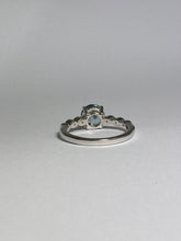 Aquamarine Ring in Sterling Silver with CZ