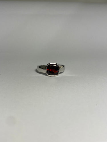 Garnet Ring in Sterling Silver