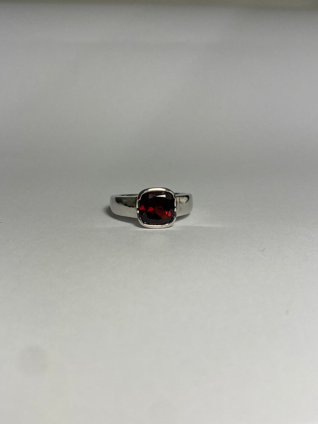 Garnet Ring in Sterling Silver