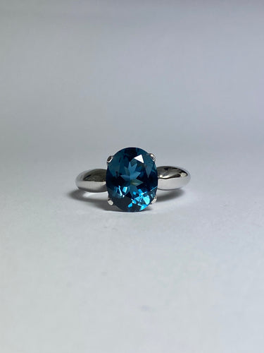 London Blue Topaz Ring in Sterling Silver