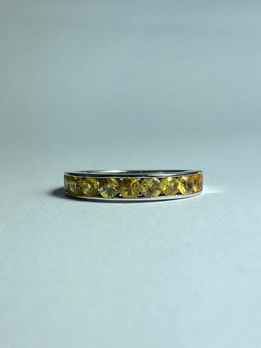 Yellow Sapphire Ring in Sterling Silver
