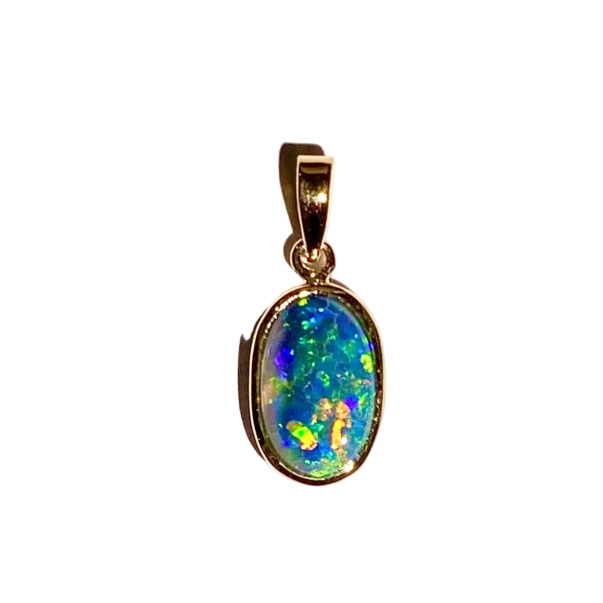9ct Yellow Gold 0.84ct Black Opal Pendant