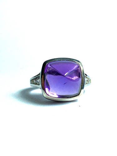 Amethyst and CZ Ring in Sterling Silver