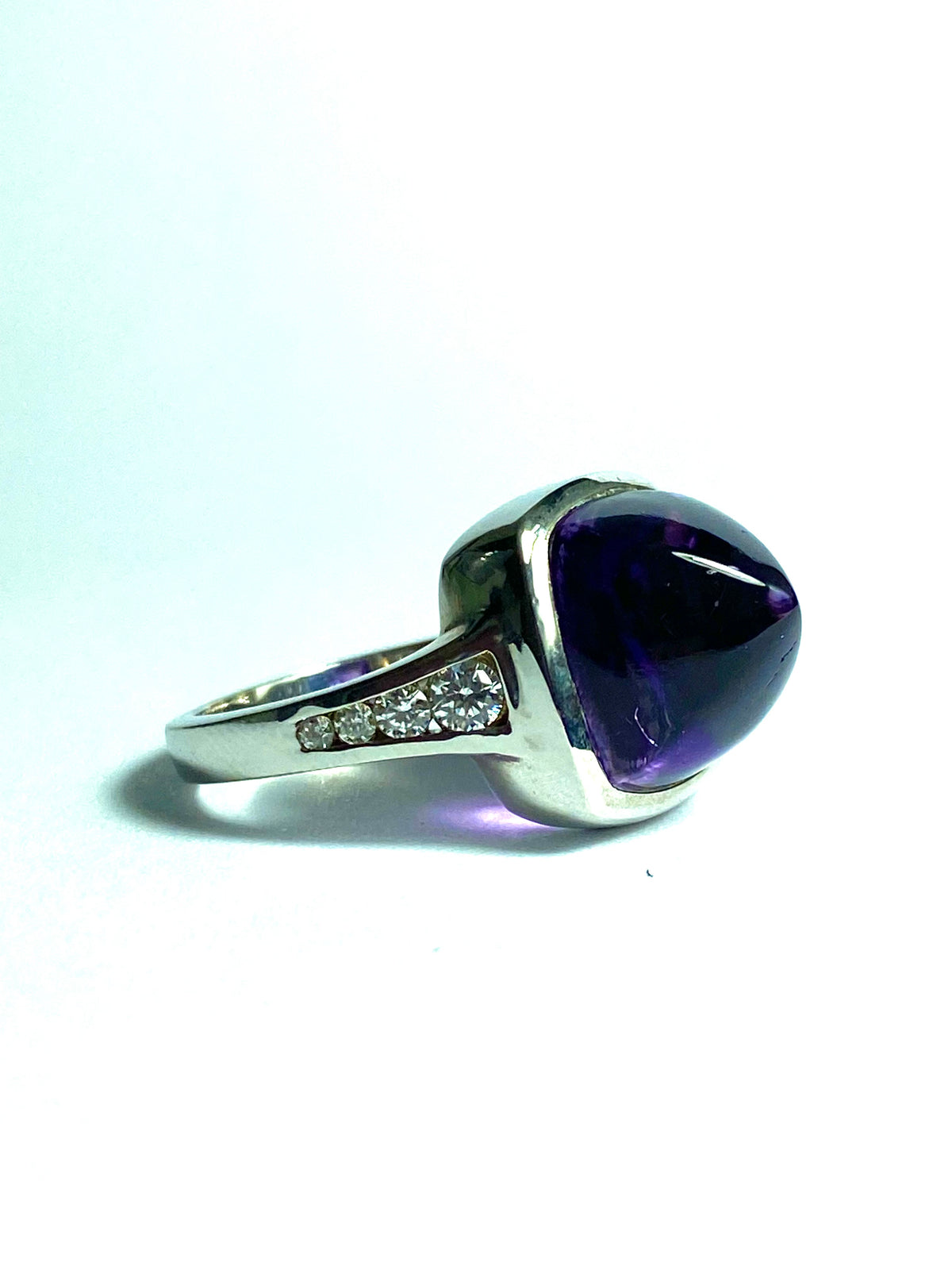 Amethyst and CZ Ring in Sterling Silver