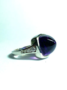 Amethyst and CZ Ring in Sterling Silver
