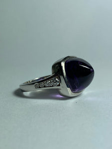 Amethyst and CZ Ring in Sterling Silver