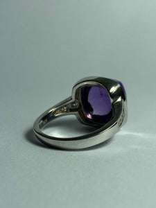 Amethyst and CZ Ring in Sterling Silver