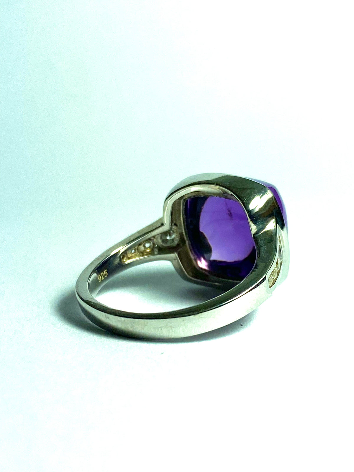 Amethyst and CZ Ring in Sterling Silver
