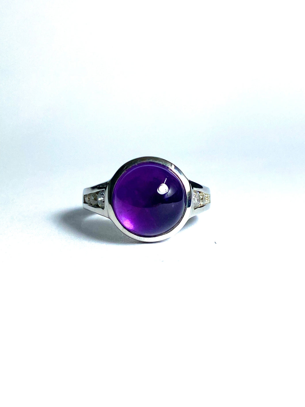 Amethyst and CZ Ring in Sterling Silver