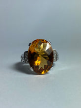Citrine with CZ Ring in Sterling Silver