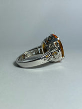 Citrine with CZ Ring in Sterling Silver