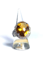 Citrine with CZ in Sterling Silver